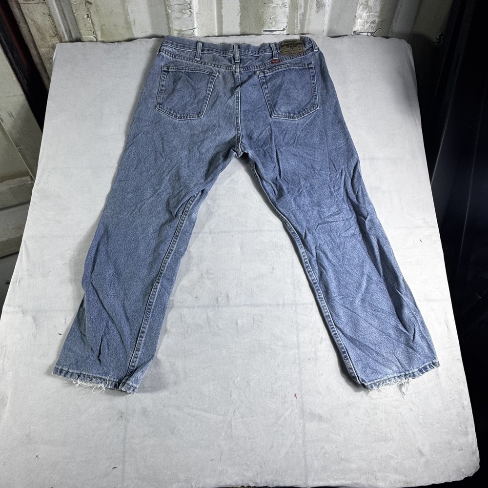 Vintage Wrangler Western Jeans Men 38x29 Blue Denim Relaxed Fit Workwear Raw Hem